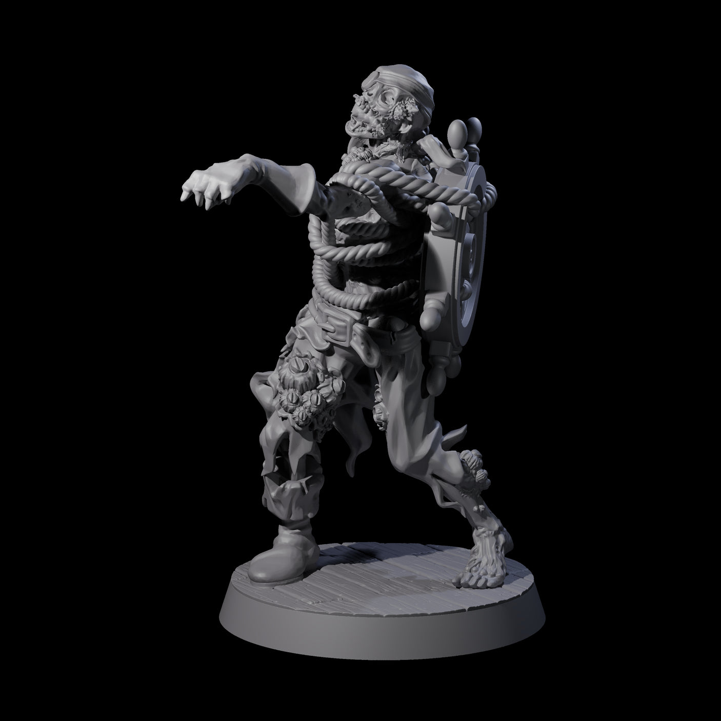 Soggy Undead Pirate Skeleton A Miniature for Dungeons and Dragons, Pathfinder or other TTRPGs