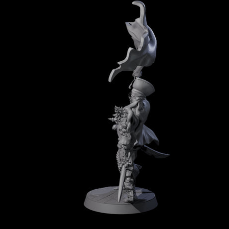 Soggy Undead Pirate Skeleton B Miniature for Dungeons and Dragons, Pathfinder or other TTRPGs