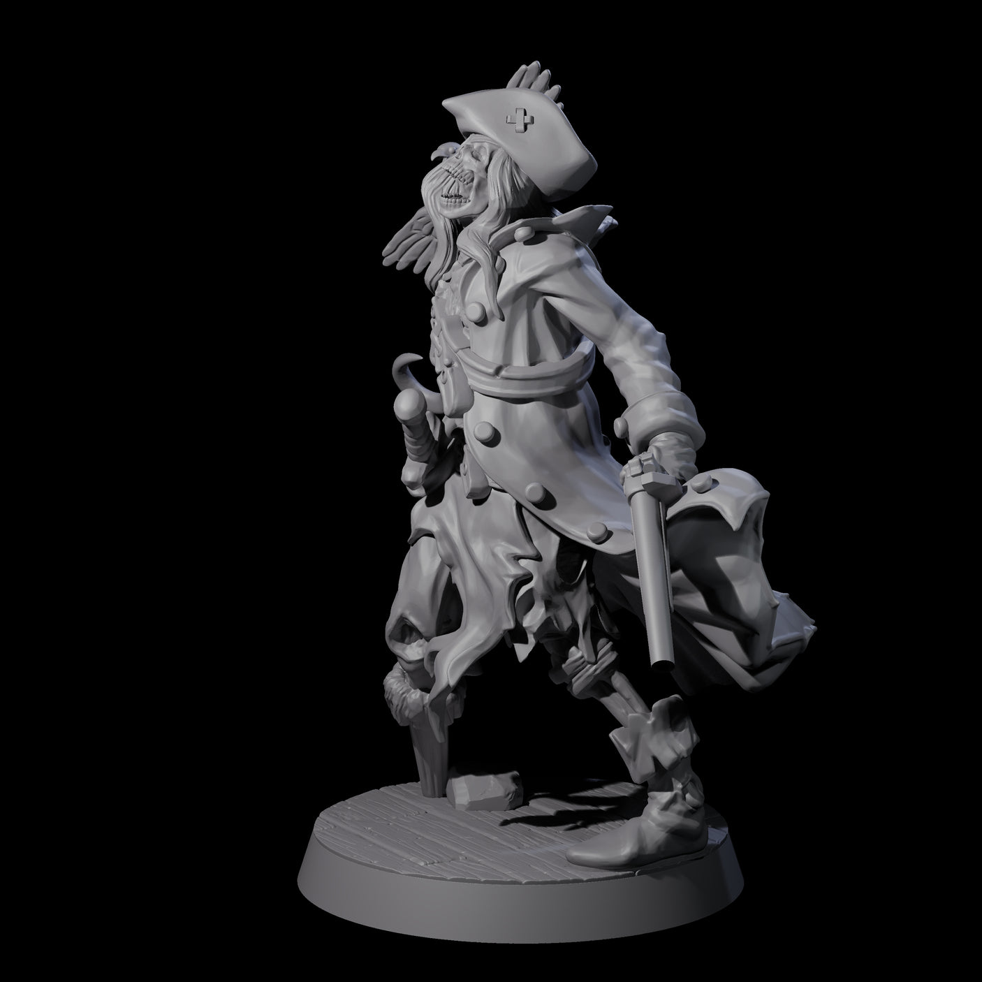Soggy Undead Pirate Skeleton C Miniature for Dungeons and Dragons, Pathfinder or other TTRPGs