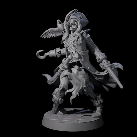 Soggy Undead Pirate Skeleton C Miniature for Dungeons and Dragons, Pathfinder or other TTRPGs