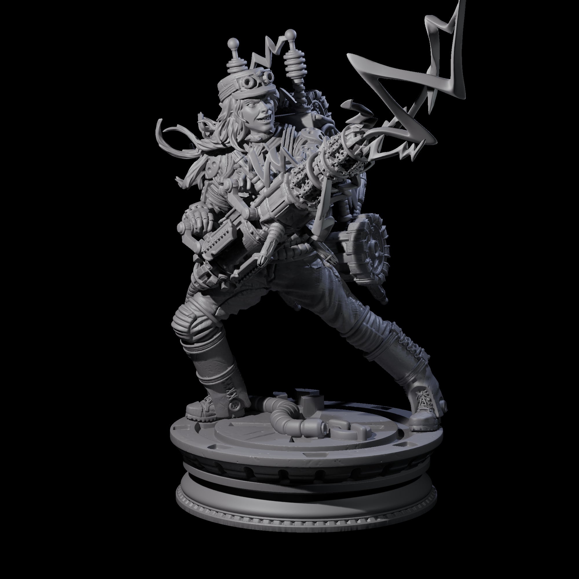Sparking Mini Gun Artificer Miniature for Dungeons and Dragons, Pathfinder or other TTRPGs