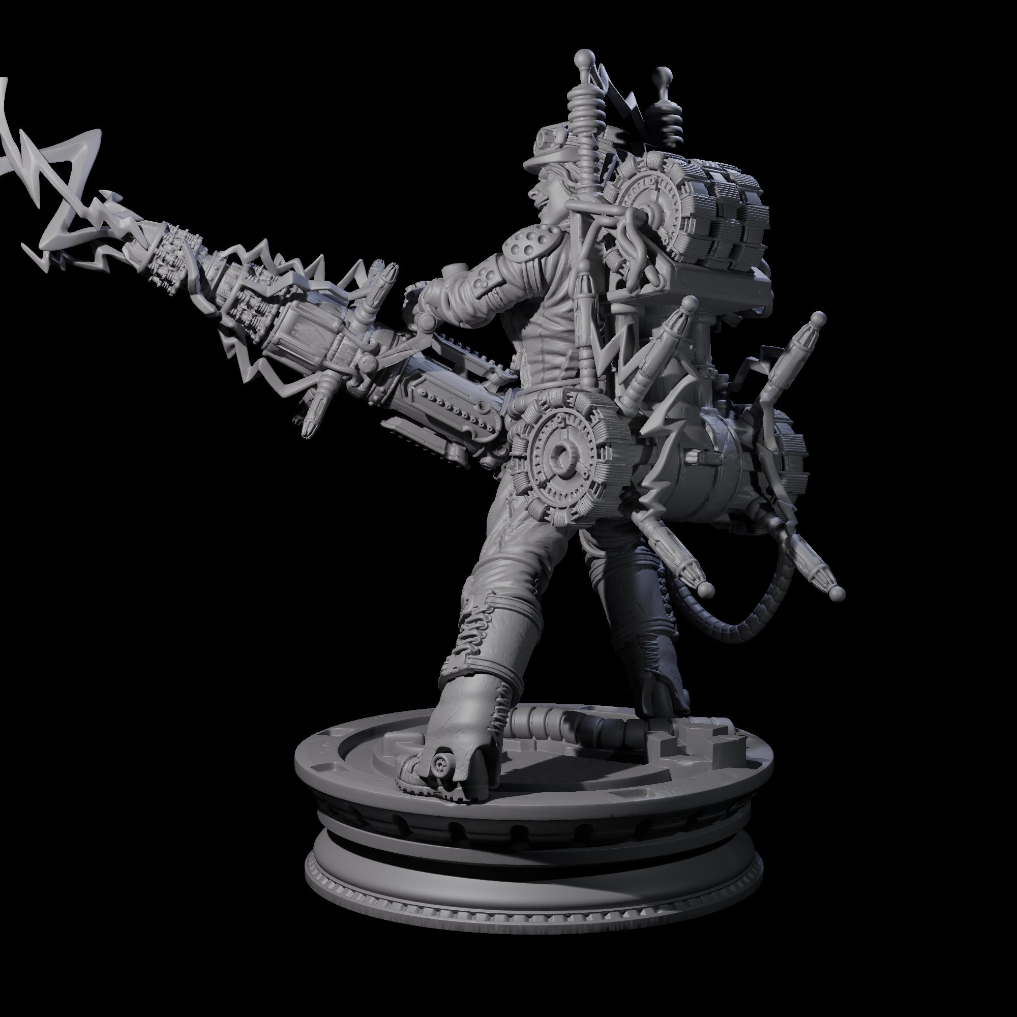 Sparking Mini Gun Artificer Miniature for Dungeons and Dragons, Pathfinder or other TTRPGs