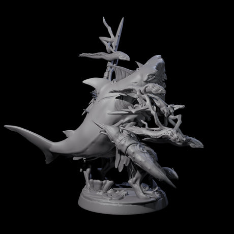 Sparking Multi-Armed Sahuagin Sorcerer Miniature for Dungeons and Dragons, Pathfinder or other TTRPGs