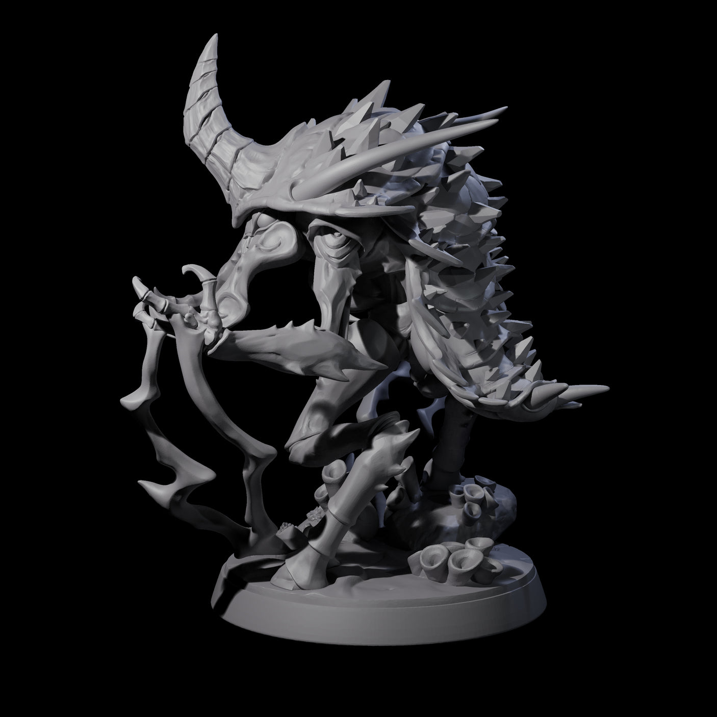 Sparking Thri-kreen Mage Miniature for Dungeons and Dragons, Pathfinder or other TTRPGs
