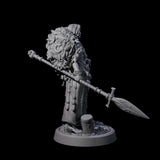 Spearmaiden Barbarian of the North Miniature for Dungeons and Dragons, Pathfinder or other TTRPGs