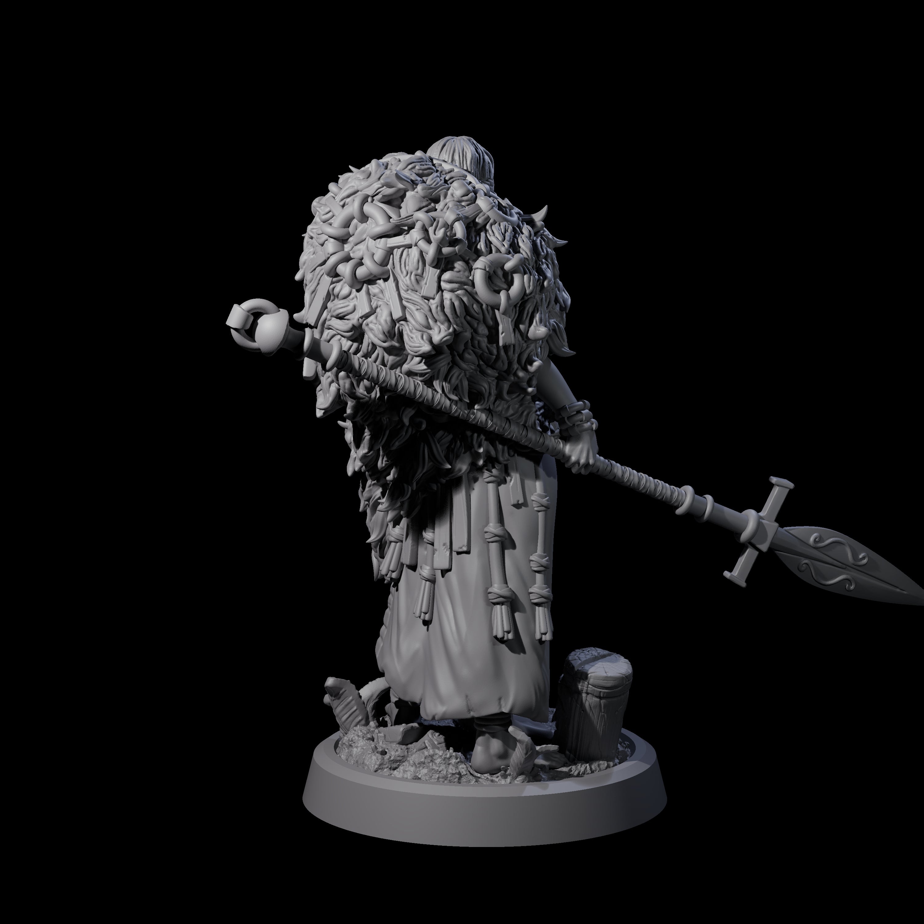 Spearmaiden Barbarian of the North Miniature for Dungeons and Dragons, Pathfinder or other TTRPGs