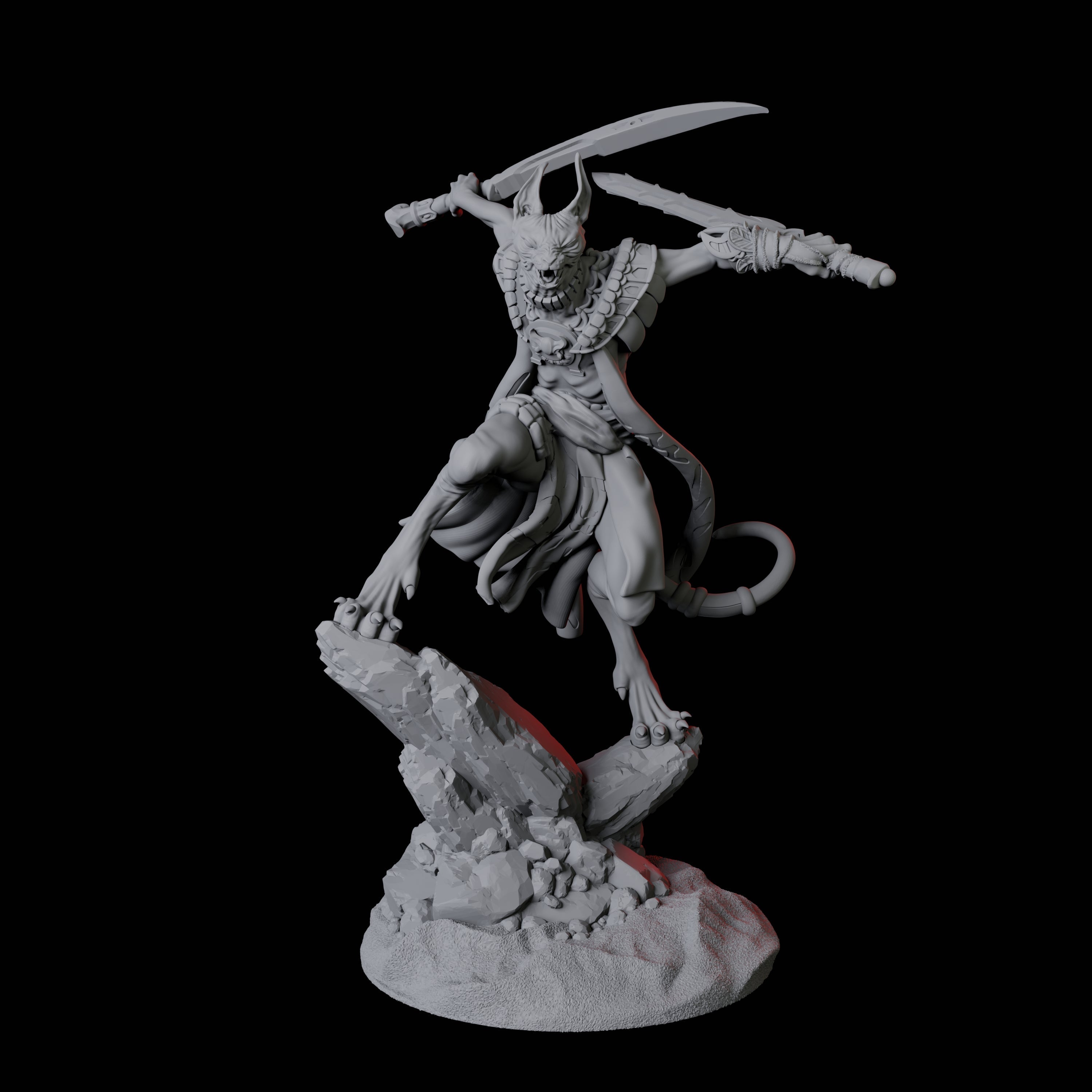 Sphinx Tabaxi Warrior A Miniature for Dungeons and Dragons, Pathfinder or other TTRPGs