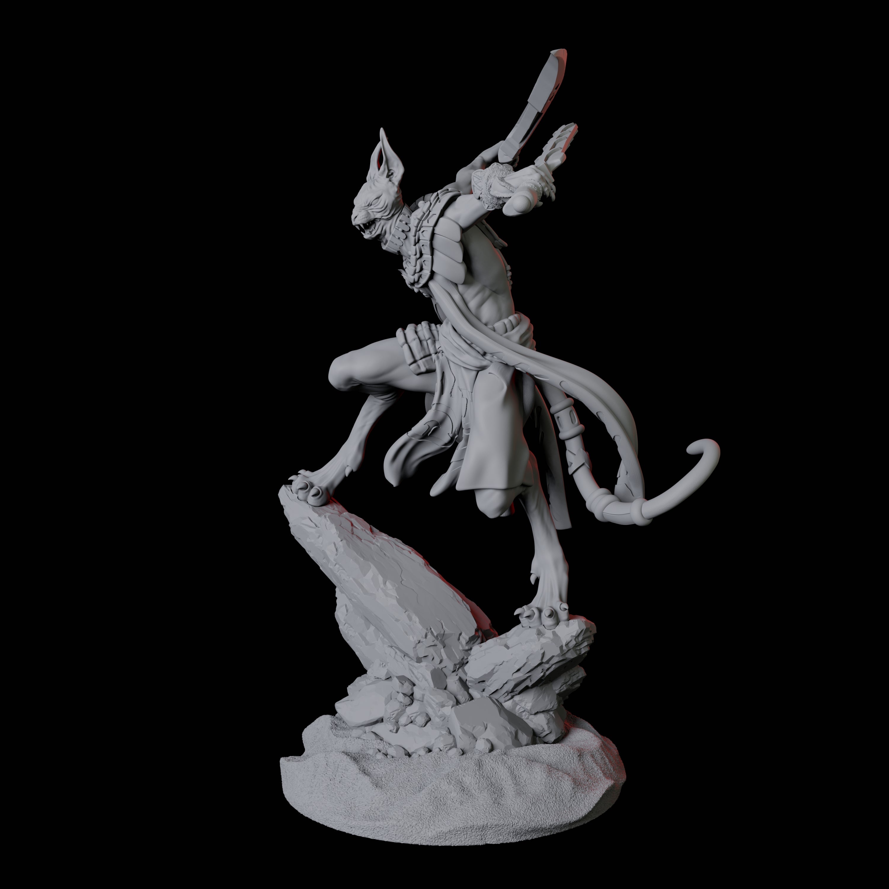 Sphinx Tabaxi Warrior A Miniature for Dungeons and Dragons, Pathfinder or other TTRPGs