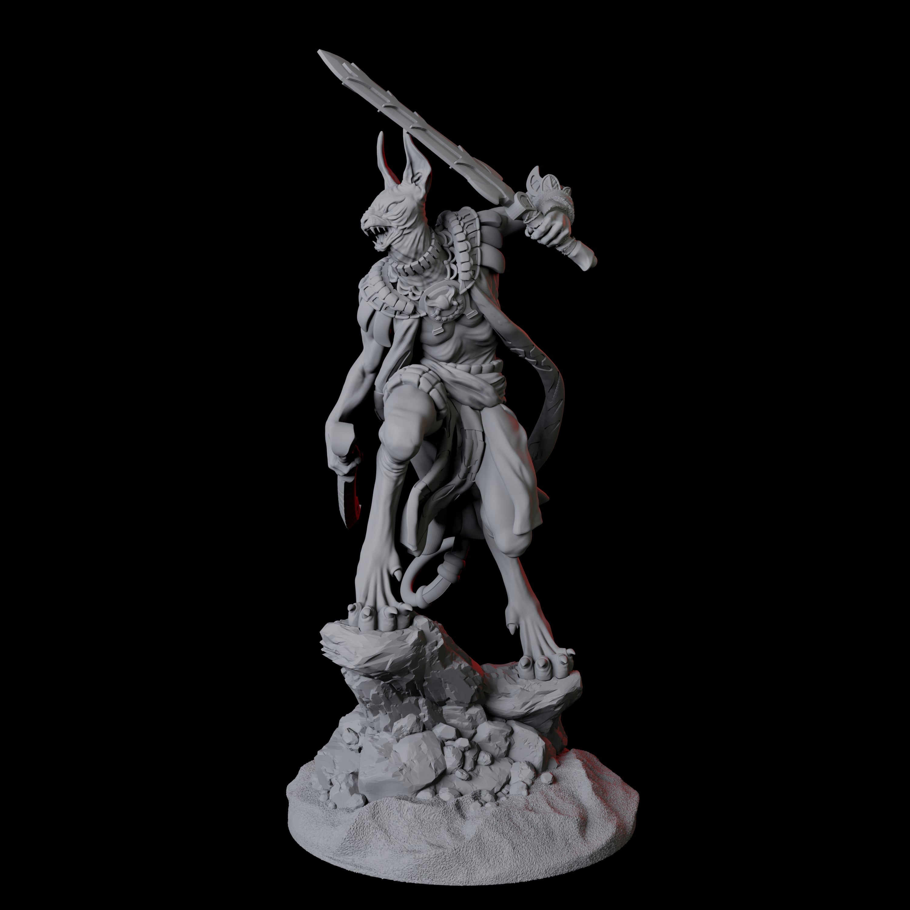 Sphinx Tabaxi Warrior B Miniature for Dungeons and Dragons, Pathfinder or other TTRPGs