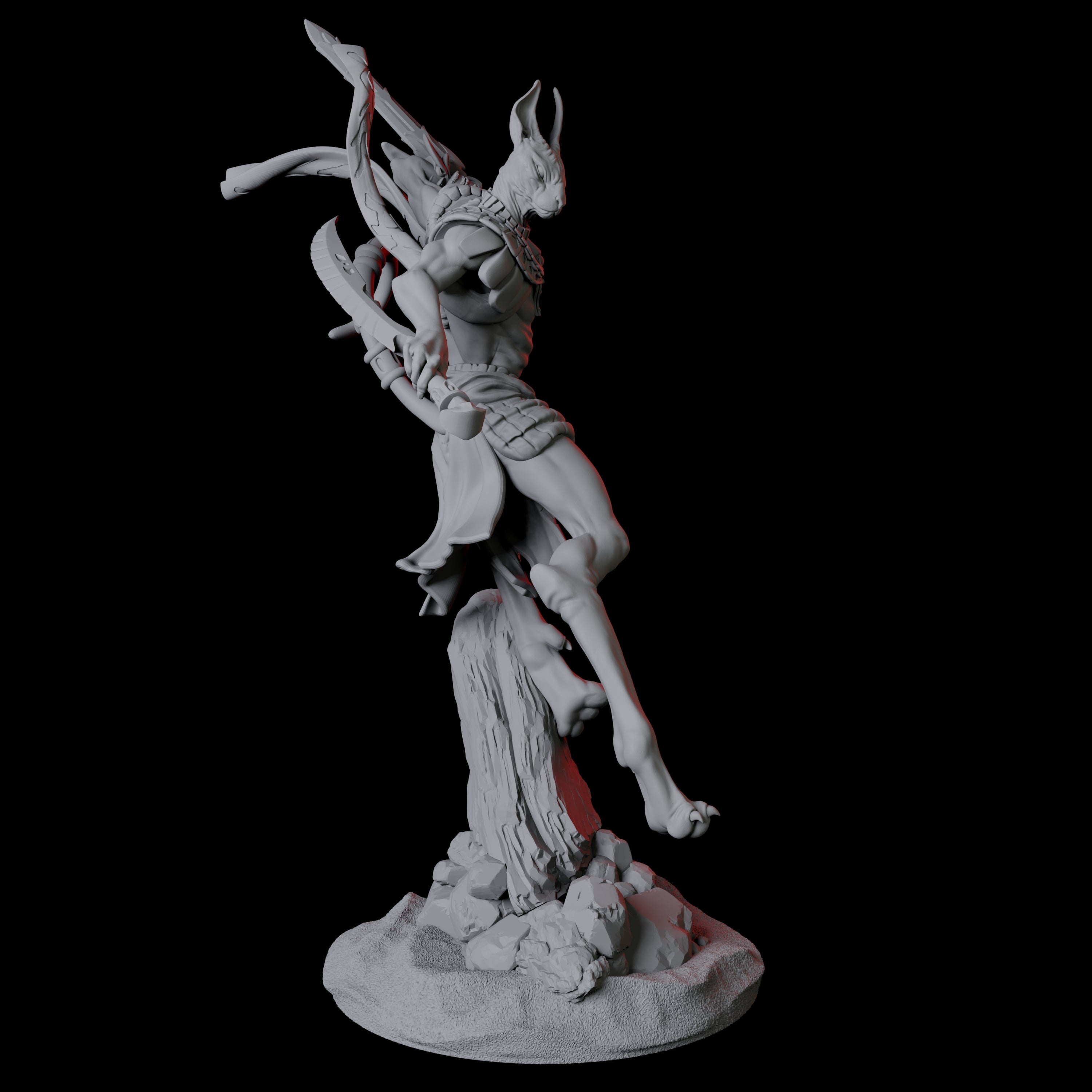 Sphinx Tabaxi Warrior C Miniature for Dungeons and Dragons, Pathfinder or other TTRPGs