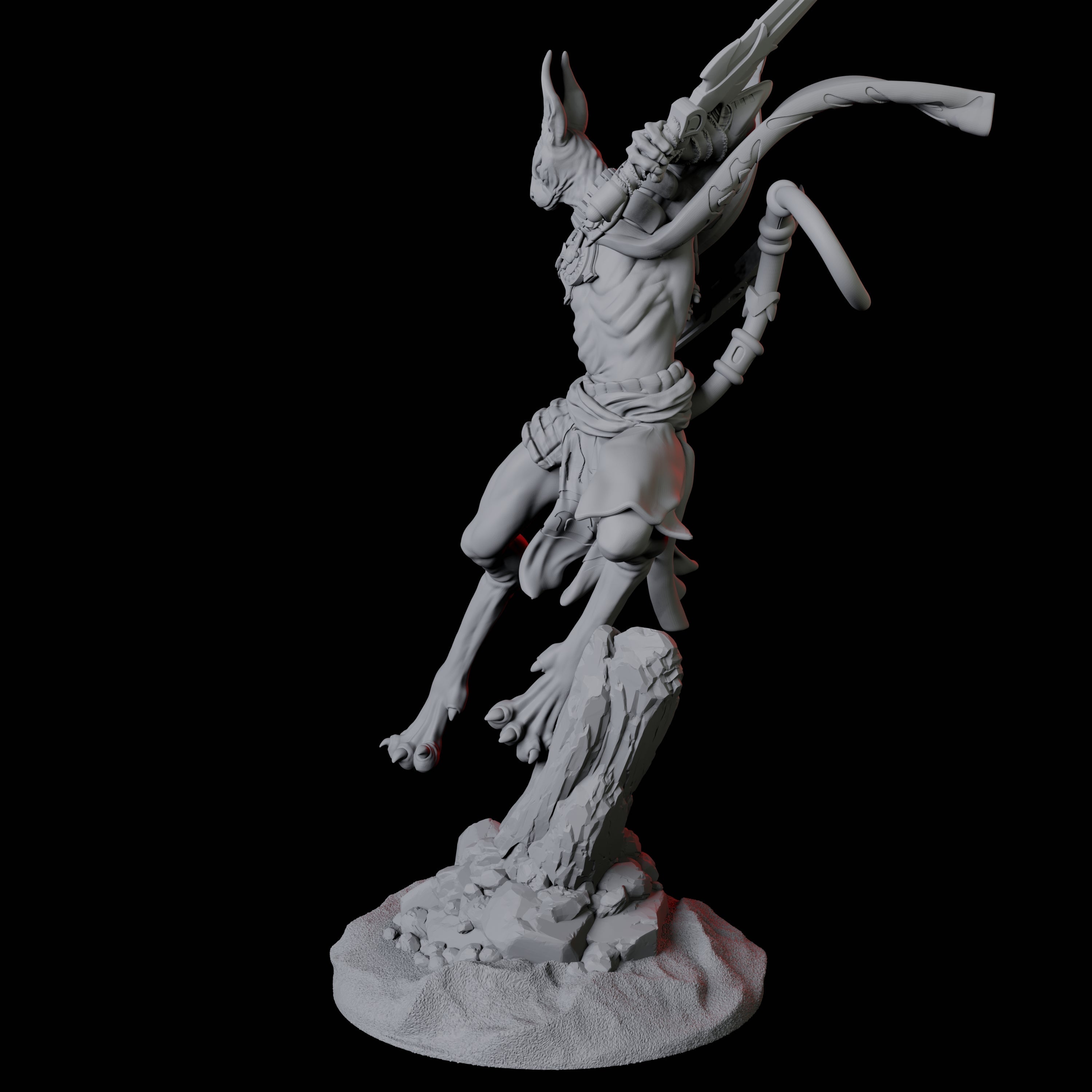 Sphinx Tabaxi Warrior C Miniature for Dungeons and Dragons, Pathfinder or other TTRPGs