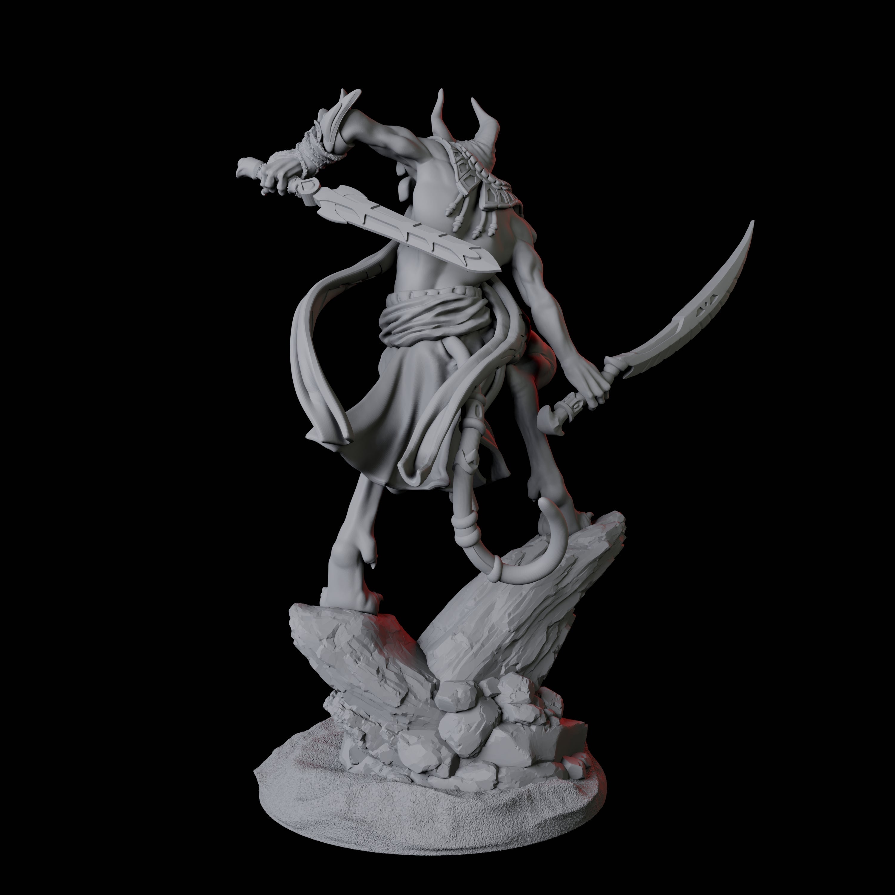 Sphinx Tabaxi Warrior D Miniature for Dungeons and Dragons, Pathfinder or other TTRPGs