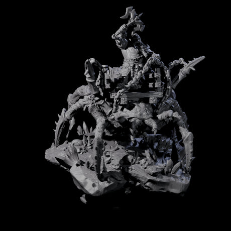 Spider Mounted Dwarf Miniature for Dungeons and Dragons, Pathfinder or other TTRPGs