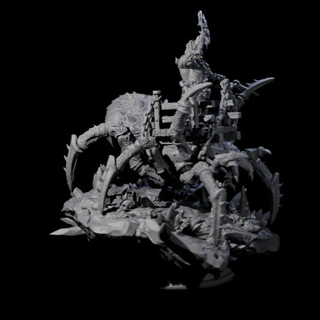 Spider Mounted Dwarf Miniature for Dungeons and Dragons, Pathfinder or other TTRPGs
