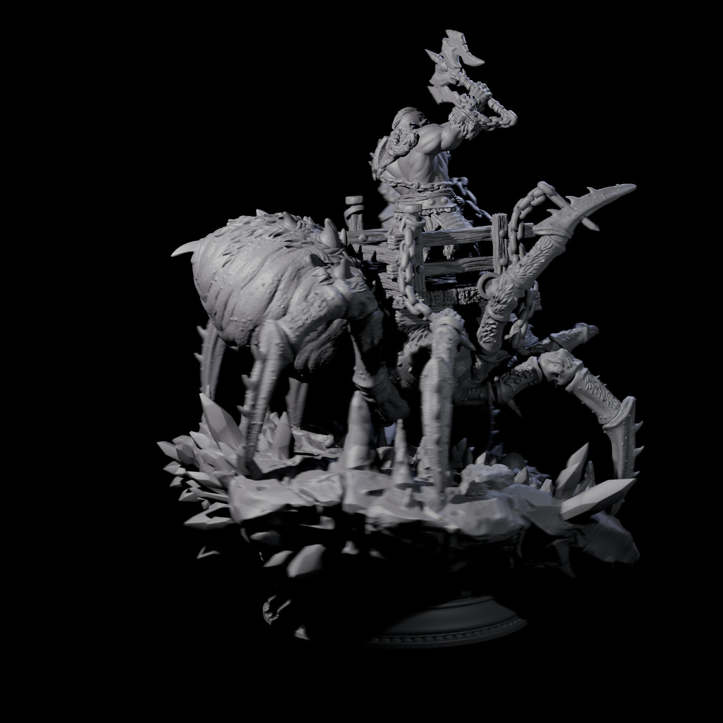 Spider Mounted Dwarf Miniature for Dungeons and Dragons, Pathfinder or other TTRPGs