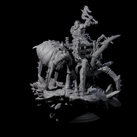 Spider Mounted Dwarf Miniature for Dungeons and Dragons, Pathfinder or other TTRPGs