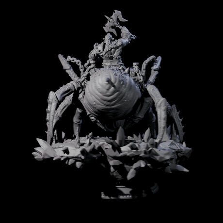 Spider Mounted Dwarf Miniature for Dungeons and Dragons, Pathfinder or other TTRPGs