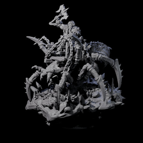 Spider Mounted Dwarf Miniature for Dungeons and Dragons, Pathfinder or other TTRPGs