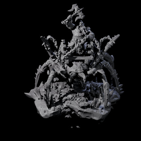 Spider Mounted Dwarf Miniature for Dungeons and Dragons, Pathfinder or other TTRPGs