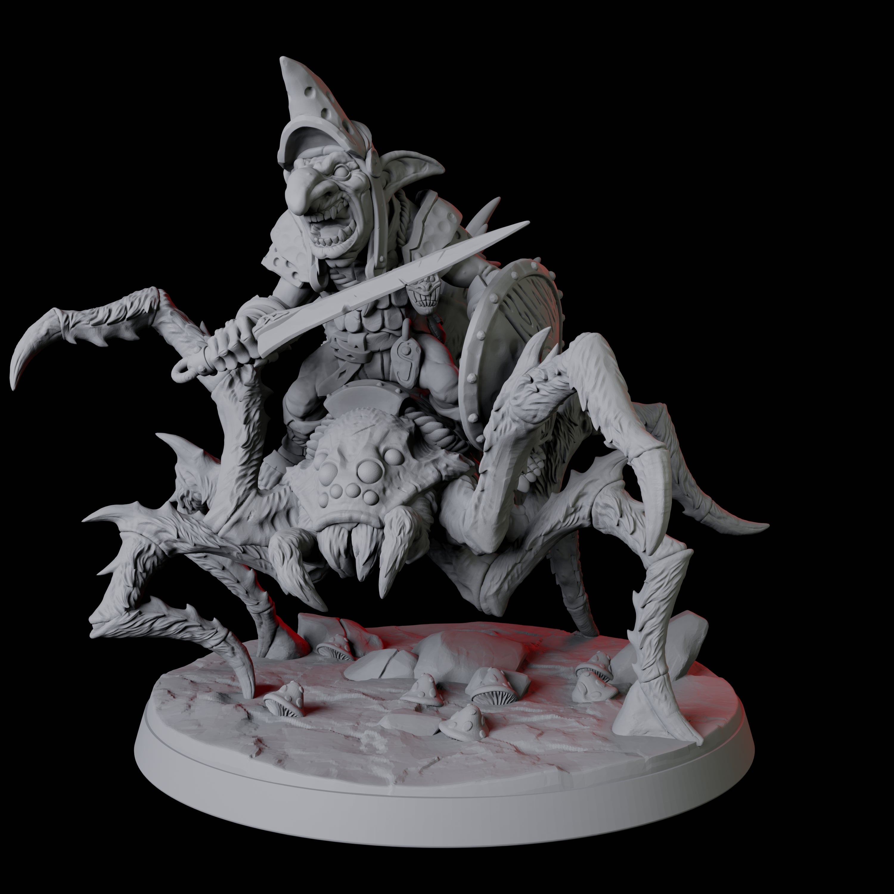 Spider Mounted Goblin Rider A Miniature for Dungeons and Dragons, Pathfinder or other TTRPGs