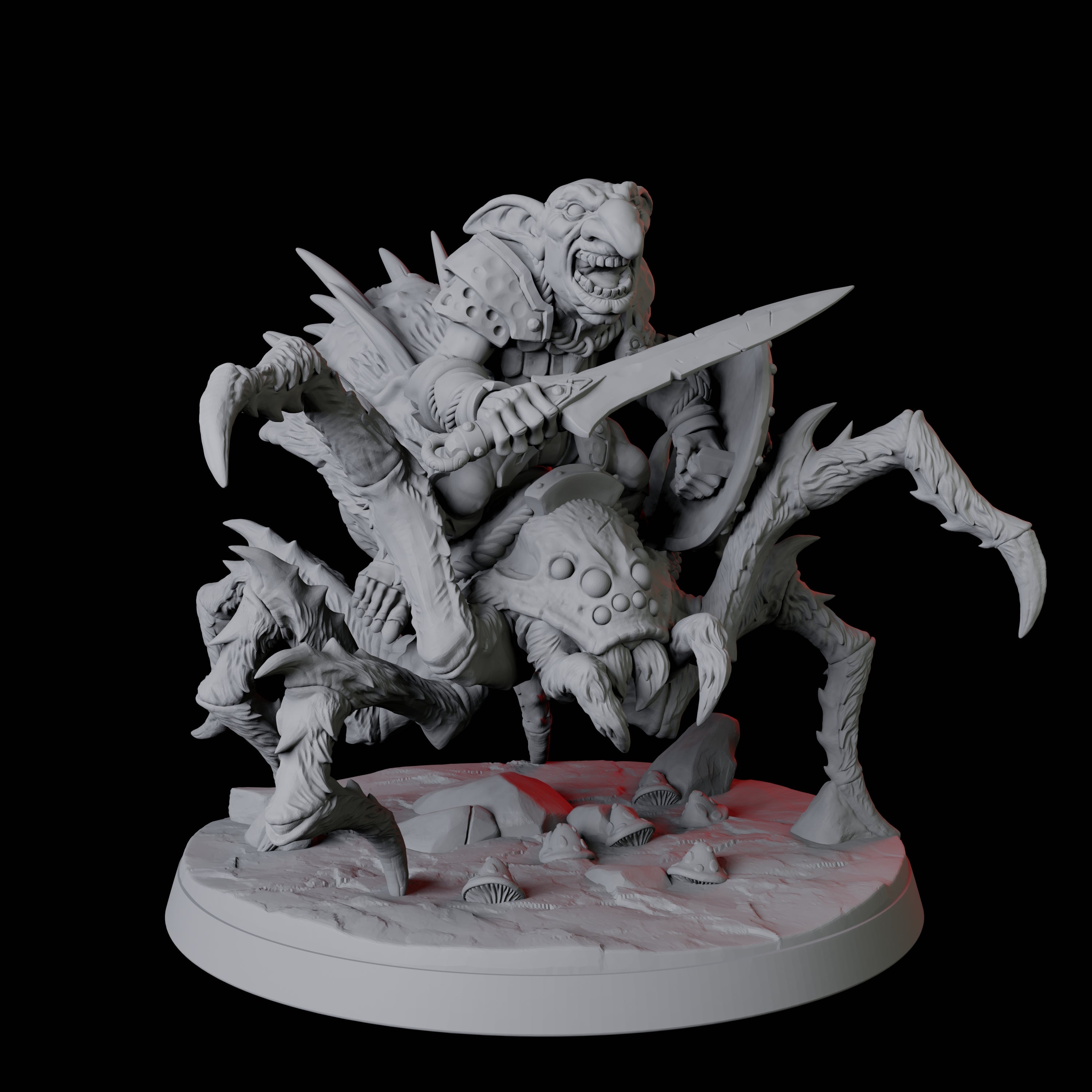 Spider Mounted Goblin Rider A Miniature for Dungeons and Dragons, Pathfinder or other TTRPGs