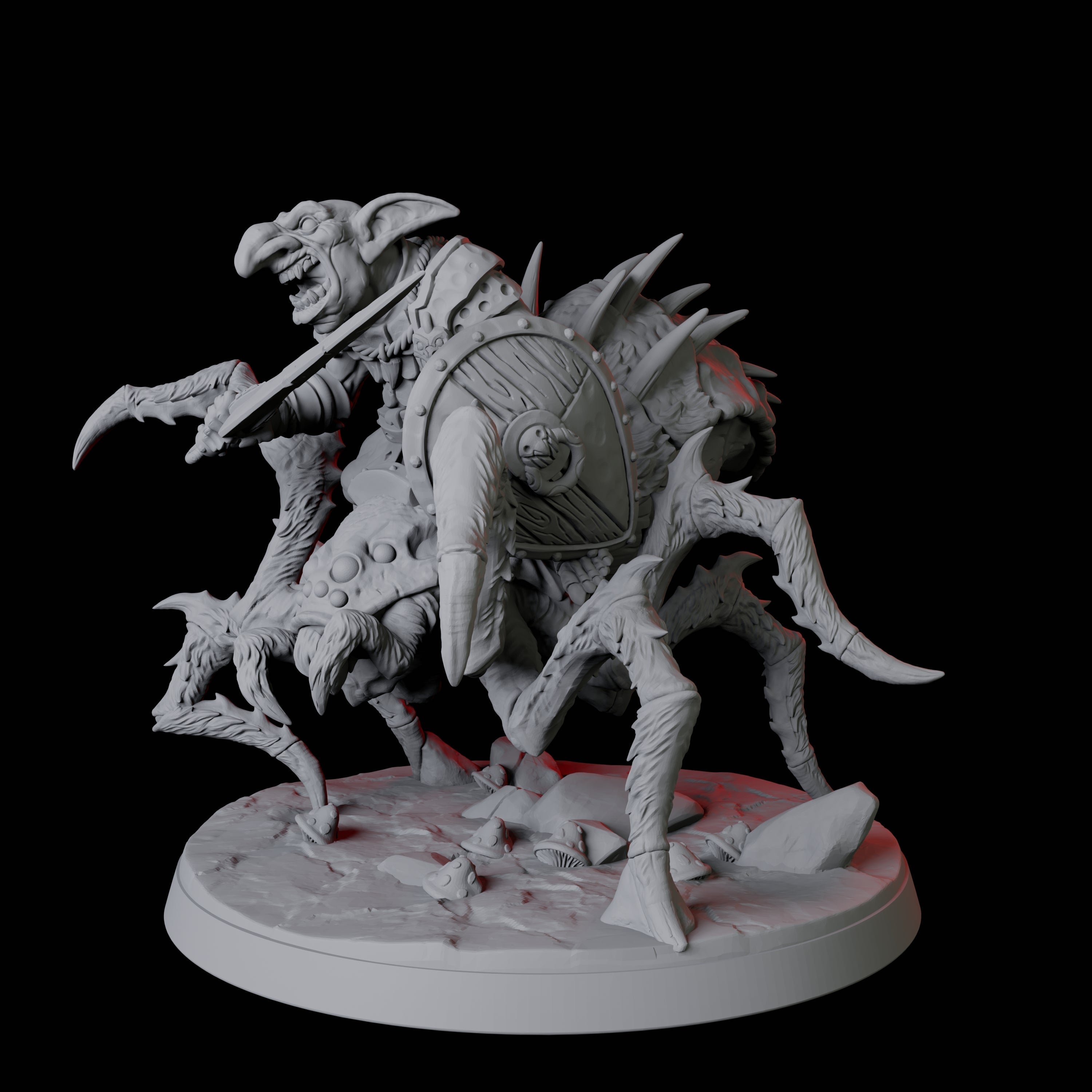 Spider Mounted Goblin Rider A Miniature for Dungeons and Dragons, Pathfinder or other TTRPGs