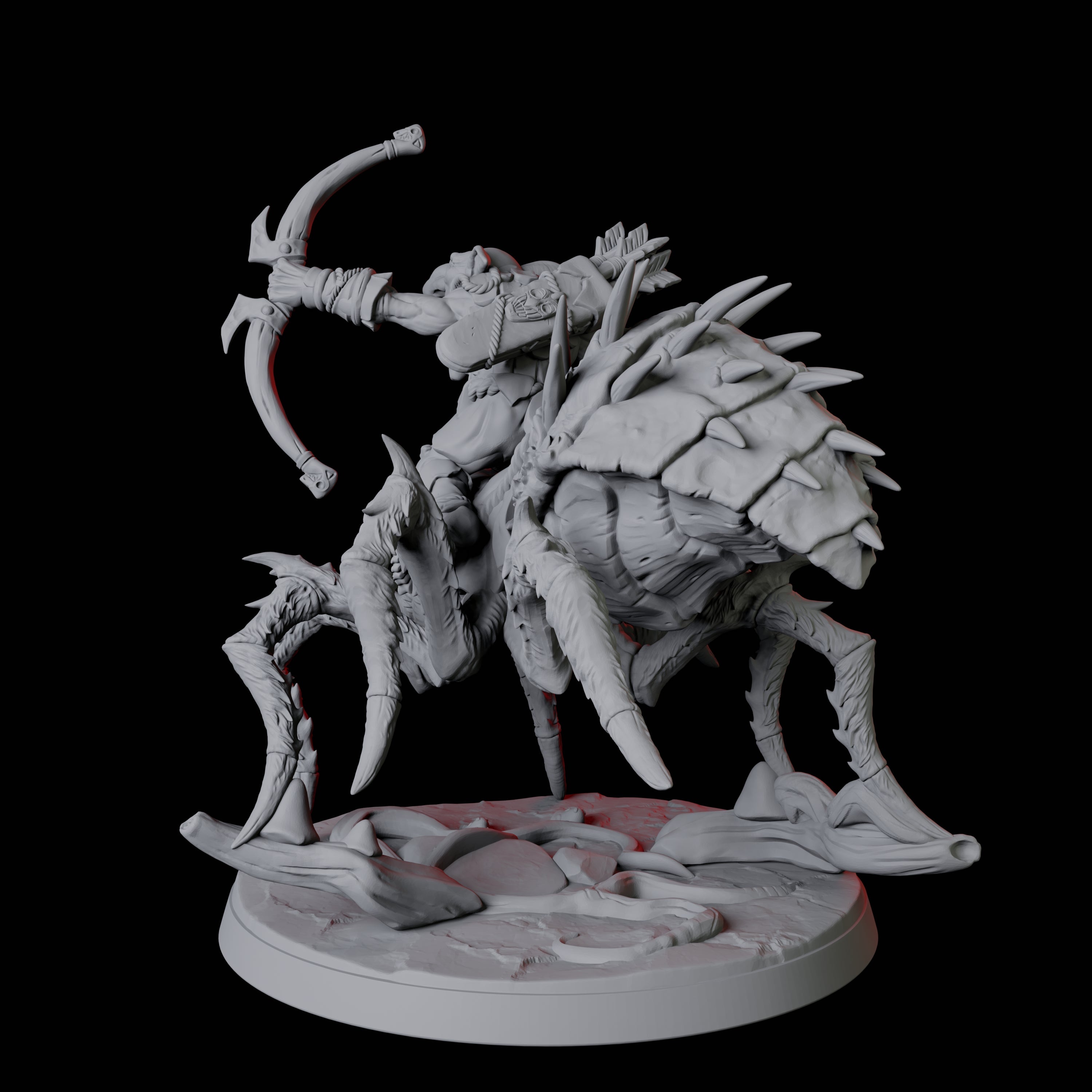 Spider Mounted Goblin Rider B Miniature for Dungeons and Dragons, Pathfinder or other TTRPGs