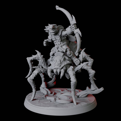 Spider Mounted Goblin Rider B Miniature for Dungeons and Dragons, Pathfinder or other TTRPGs