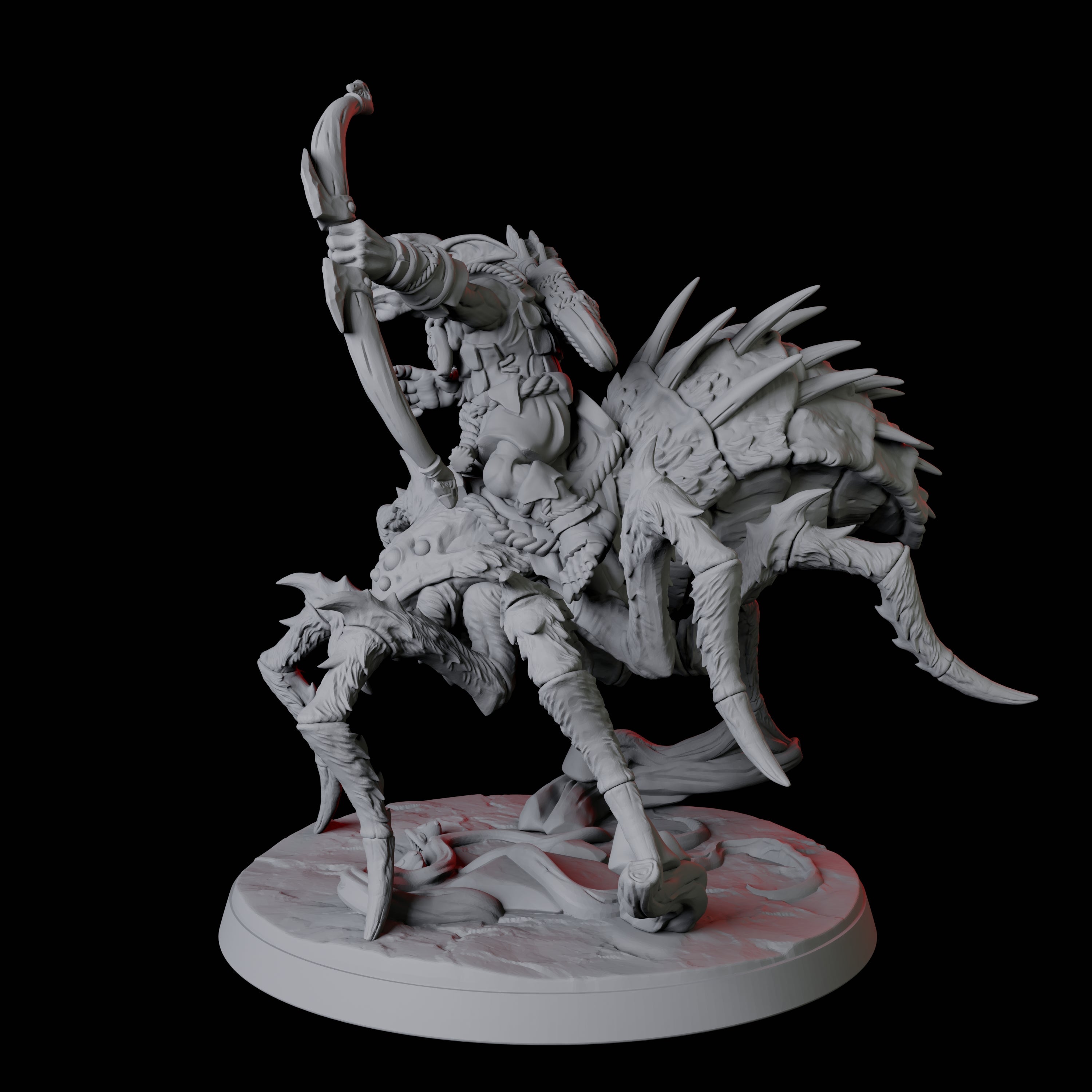 Spider Mounted Goblin Rider B Miniature for Dungeons and Dragons, Pathfinder or other TTRPGs