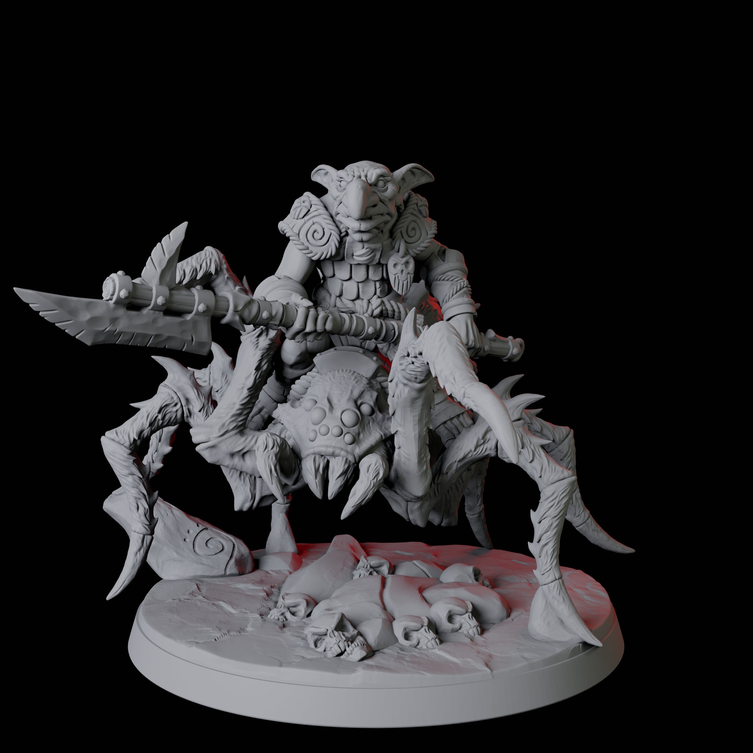 Spider Mounted Goblin Rider C Miniature for Dungeons and Dragons, Pathfinder or other TTRPGs