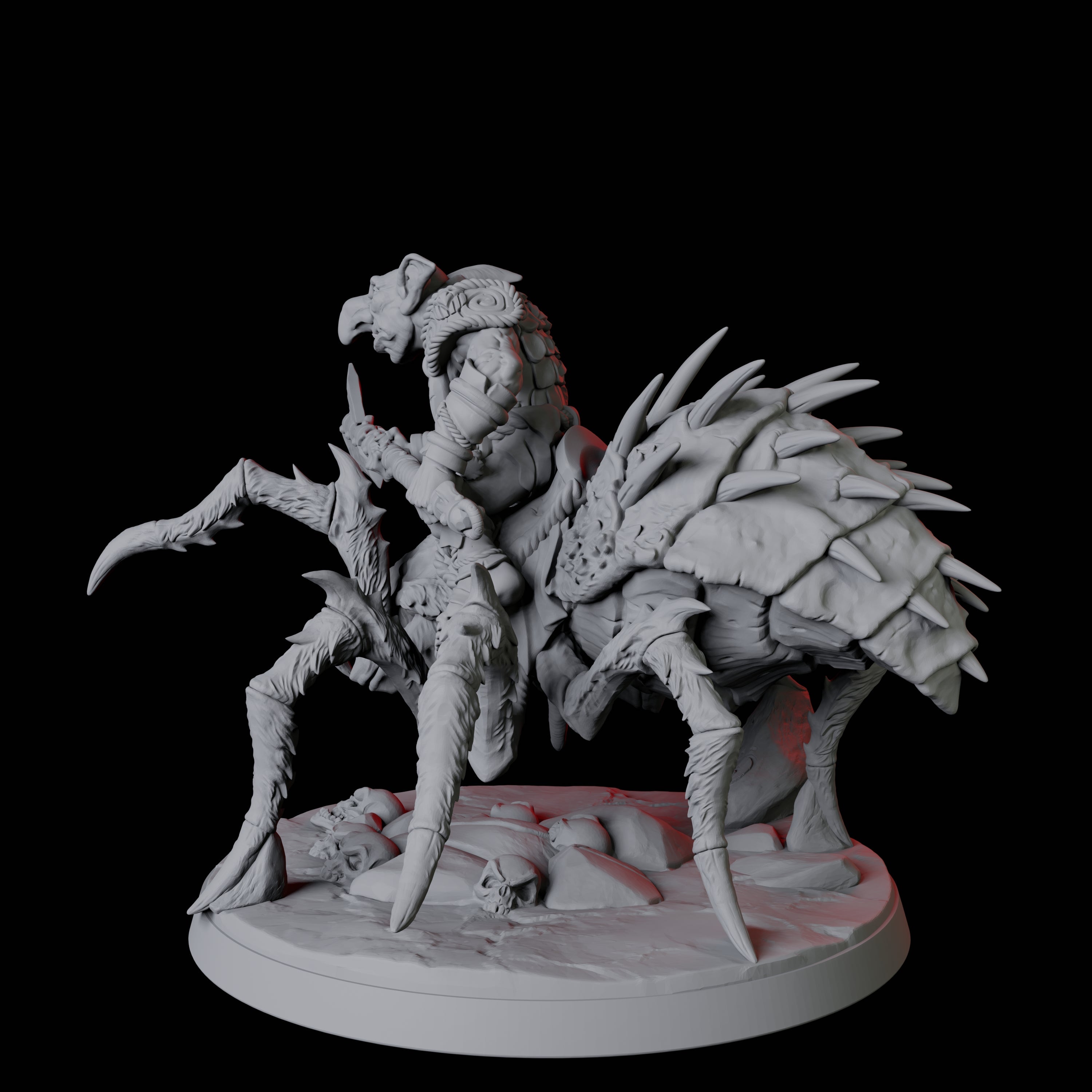 Spider Mounted Goblin Rider C Miniature for Dungeons and Dragons, Pathfinder or other TTRPGs