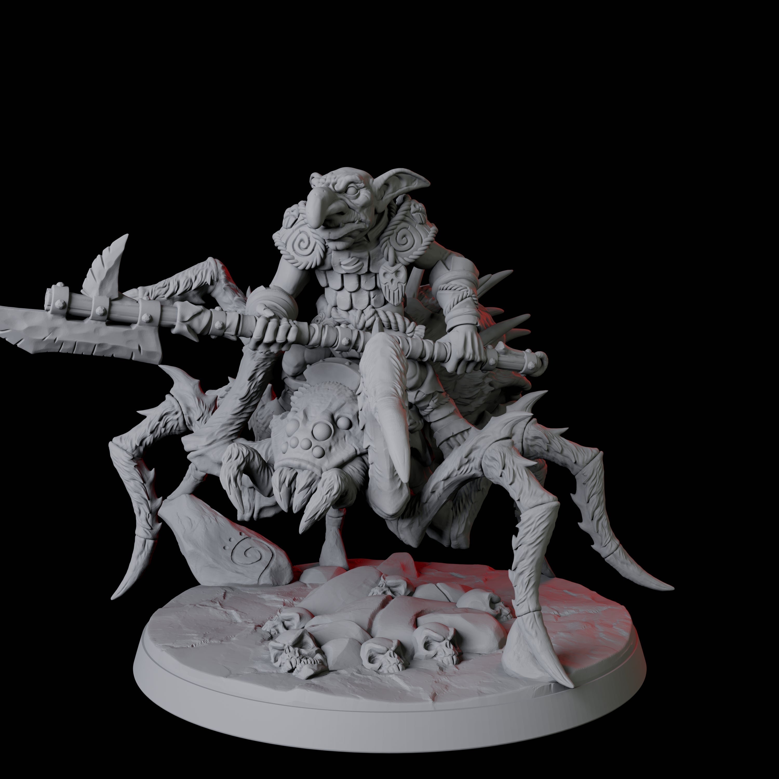 Spider Mounted Goblin Rider C Miniature for Dungeons and Dragons, Pathfinder or other TTRPGs