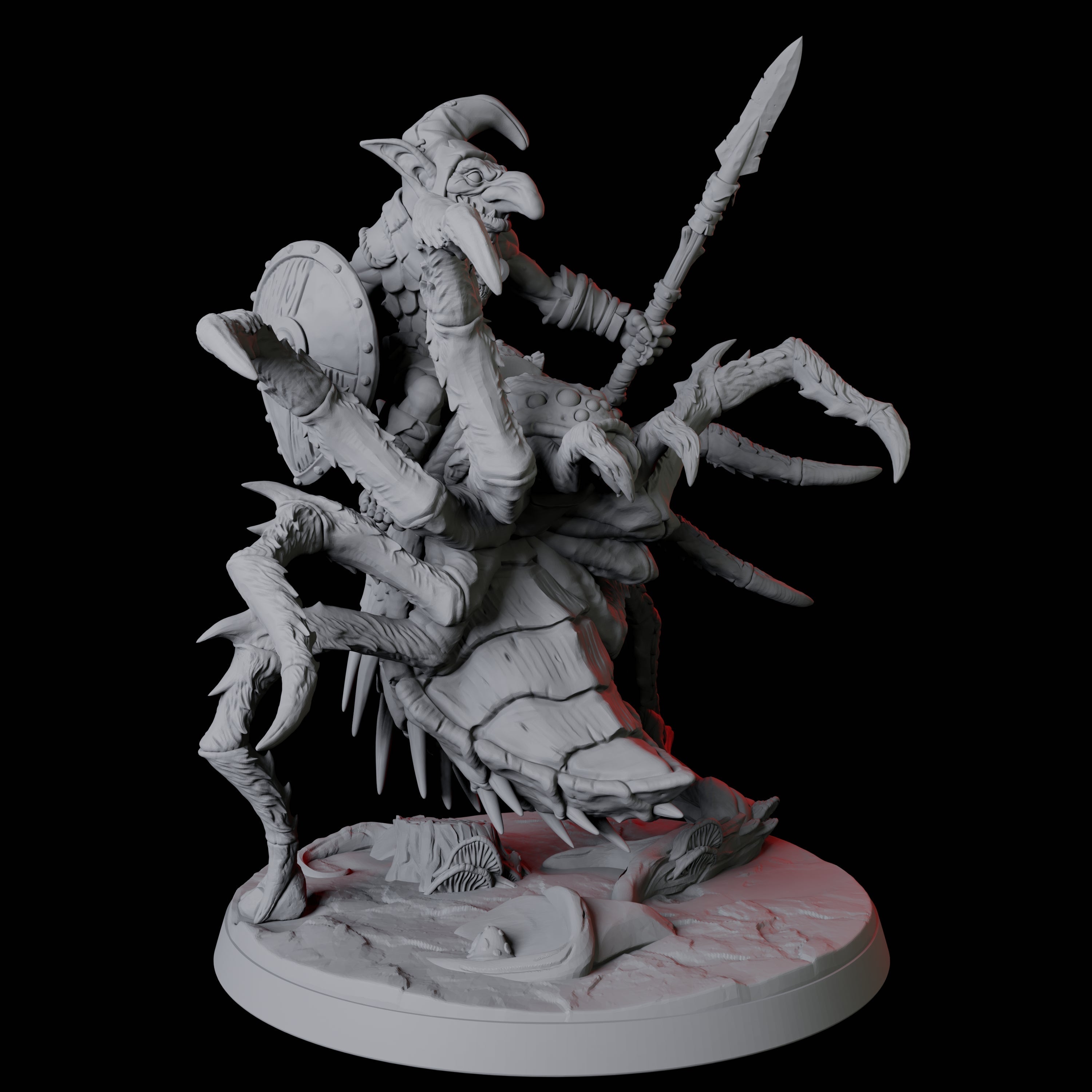 Spider Mounted Goblin Rider D Miniature for Dungeons and Dragons, Pathfinder or other TTRPGs