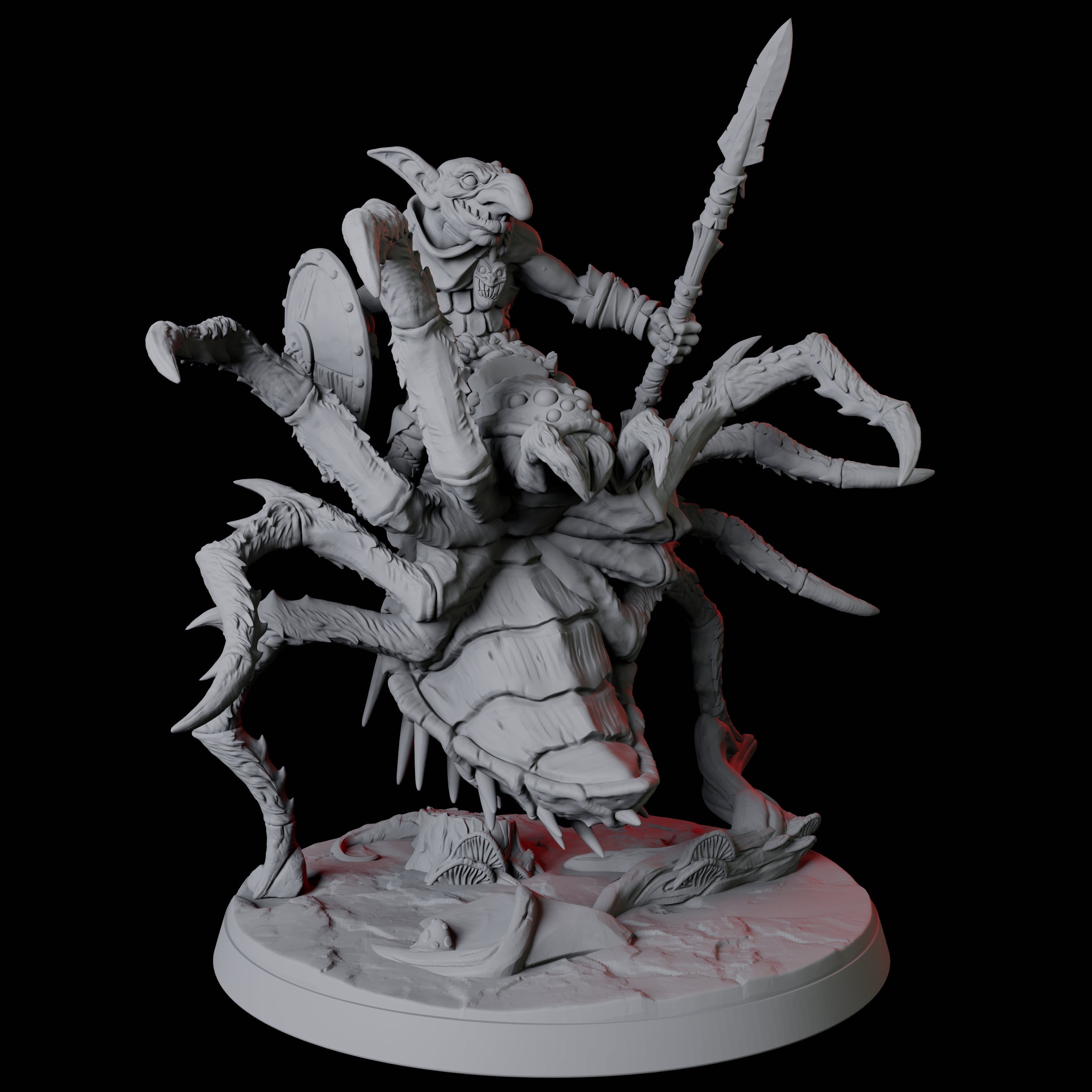 Spider Mounted Goblin Rider D Miniature for Dungeons and Dragons, Pathfinder or other TTRPGs