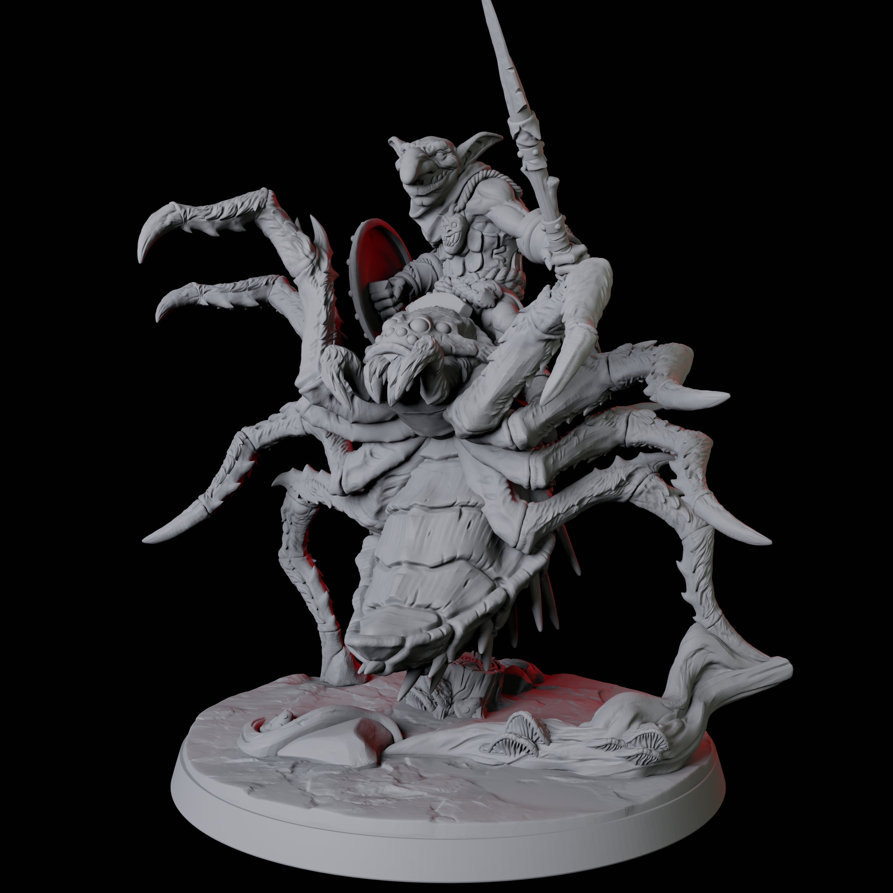 Spider Mounted Goblin Rider D Miniature for Dungeons and Dragons, Pathfinder or other TTRPGs