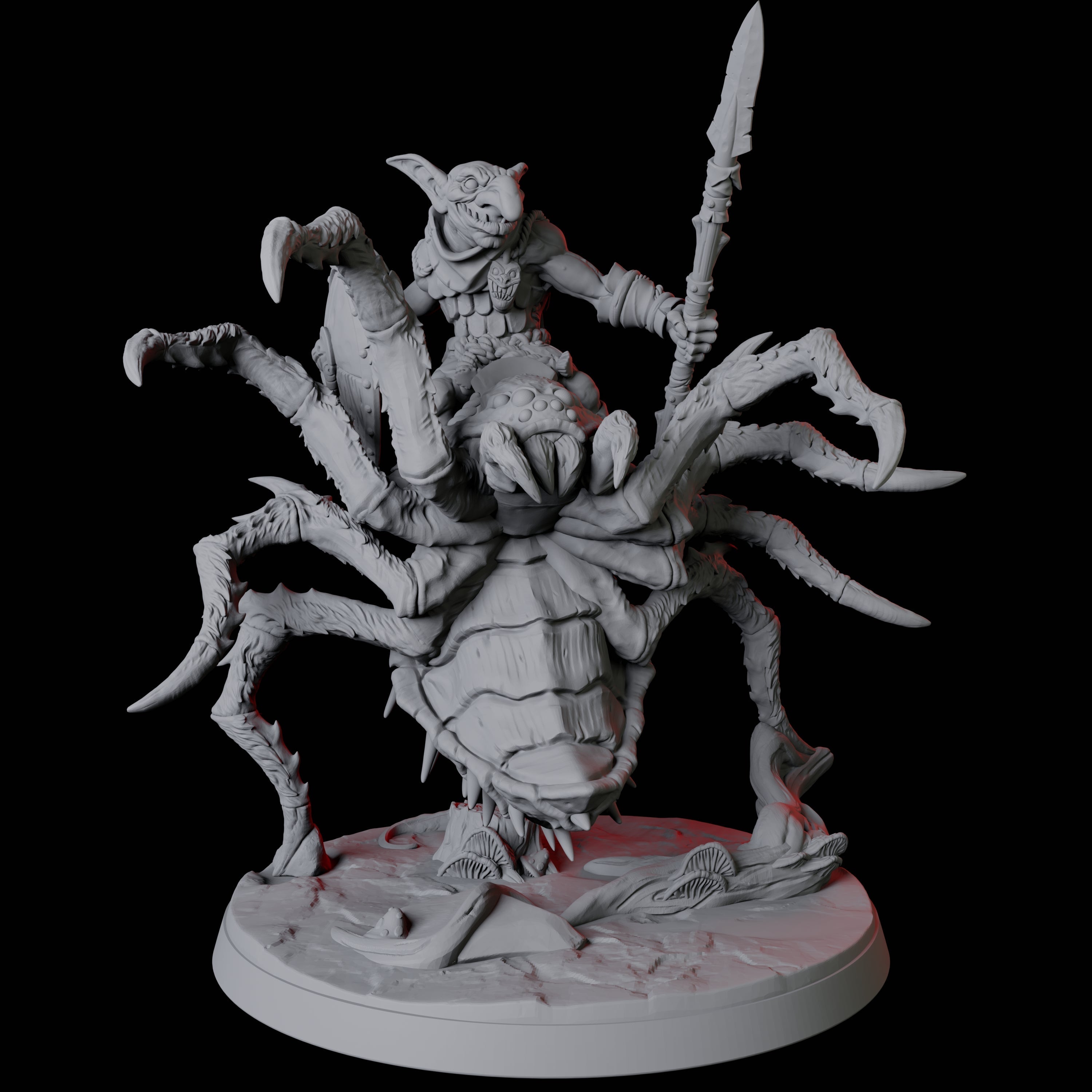 Spider Mounted Goblin Rider D Miniature for Dungeons and Dragons, Pathfinder or other TTRPGs