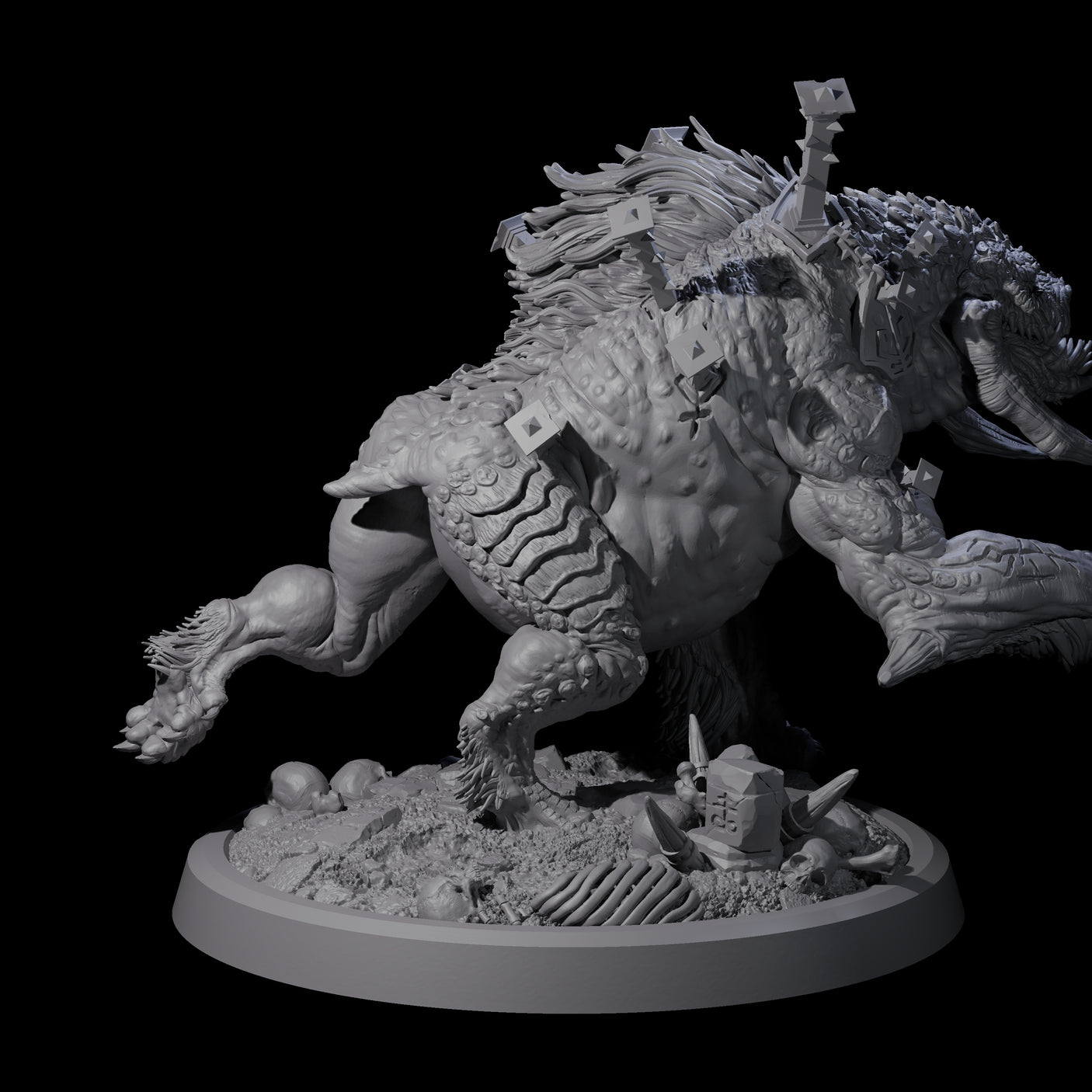 Spiked Bulette B Miniature for Dungeons and Dragons, Pathfinder or other TTRPGs