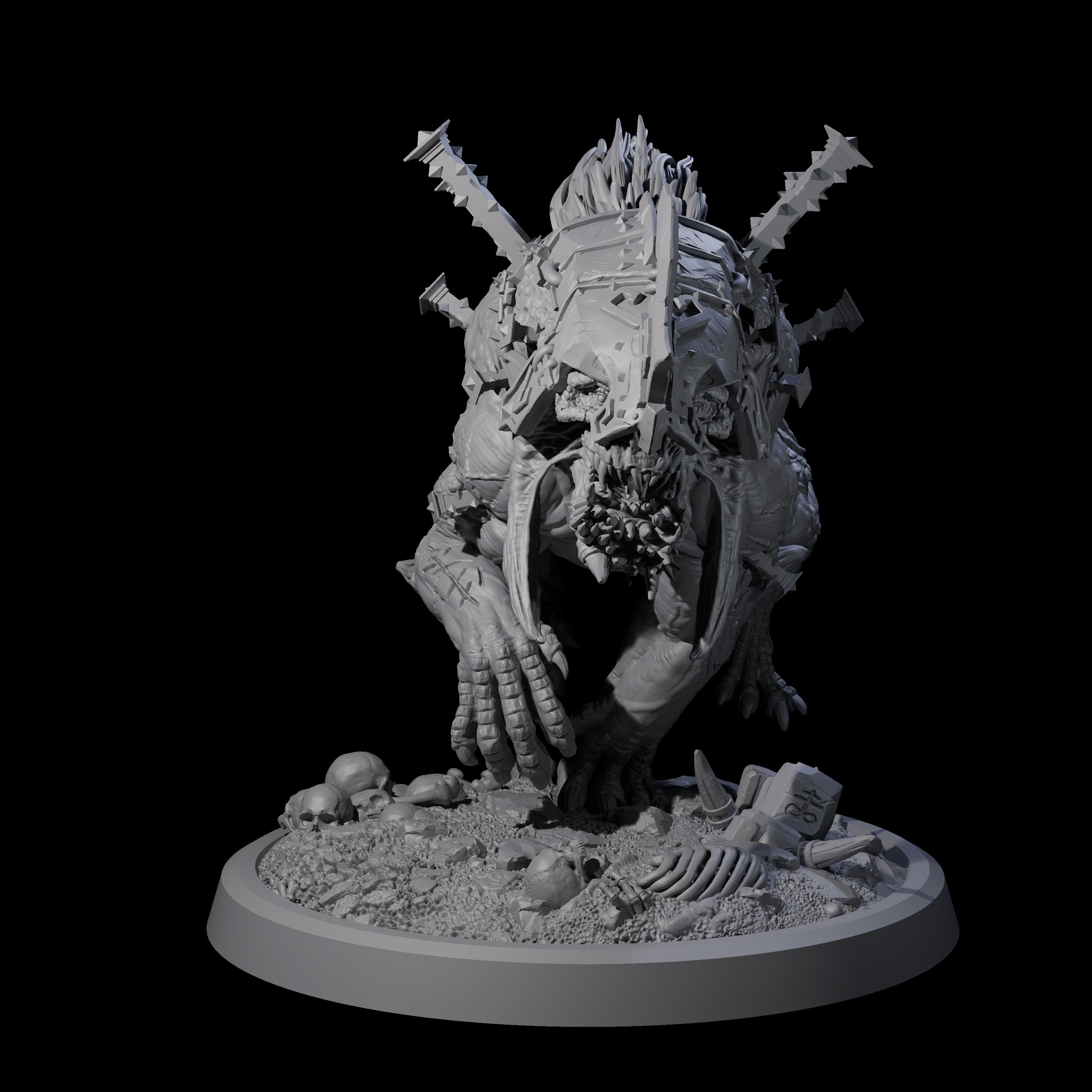 Spiked Bulette C Miniature for Dungeons and Dragons, Pathfinder or other TTRPGs