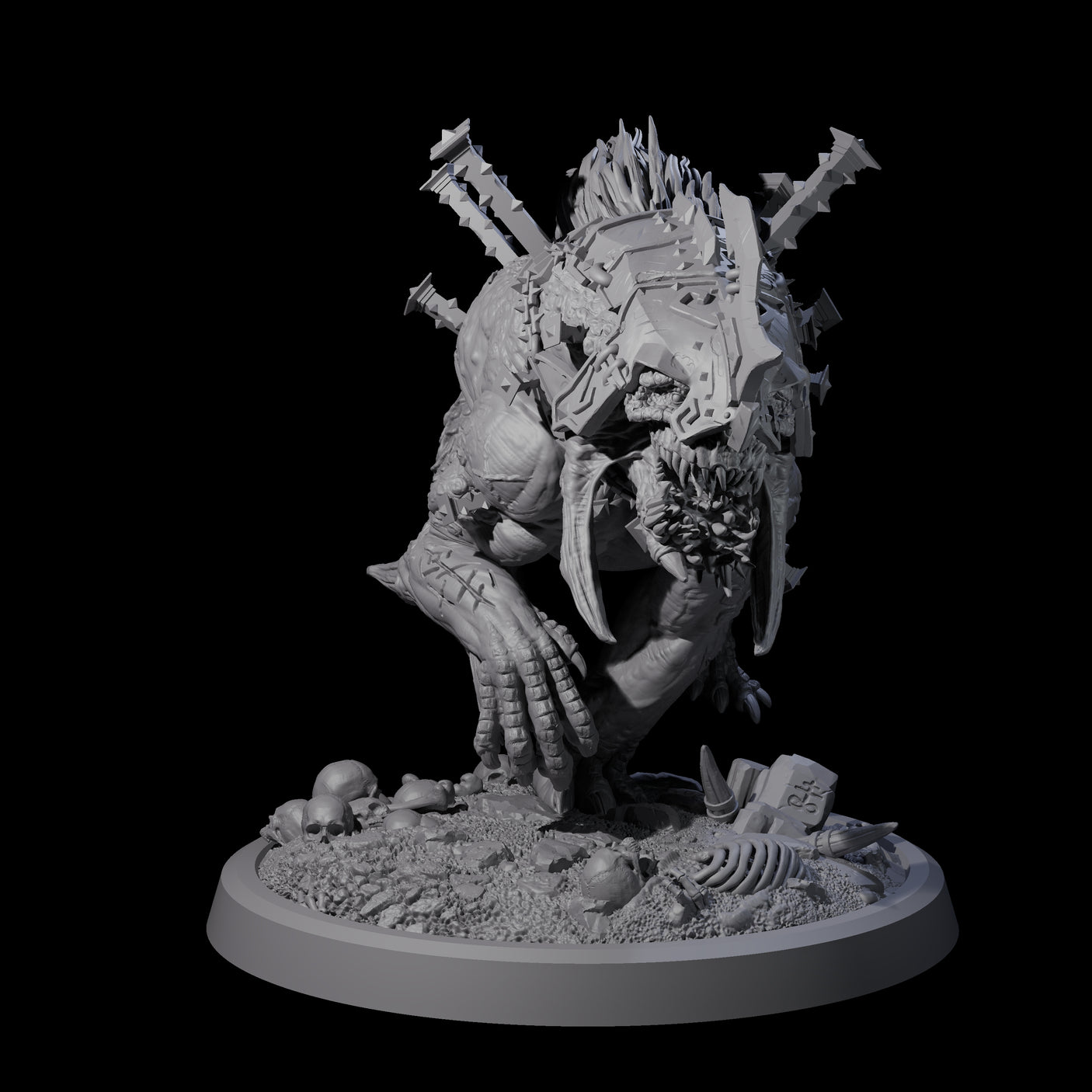 Spiked Bulette C Miniature for Dungeons and Dragons, Pathfinder or other TTRPGs