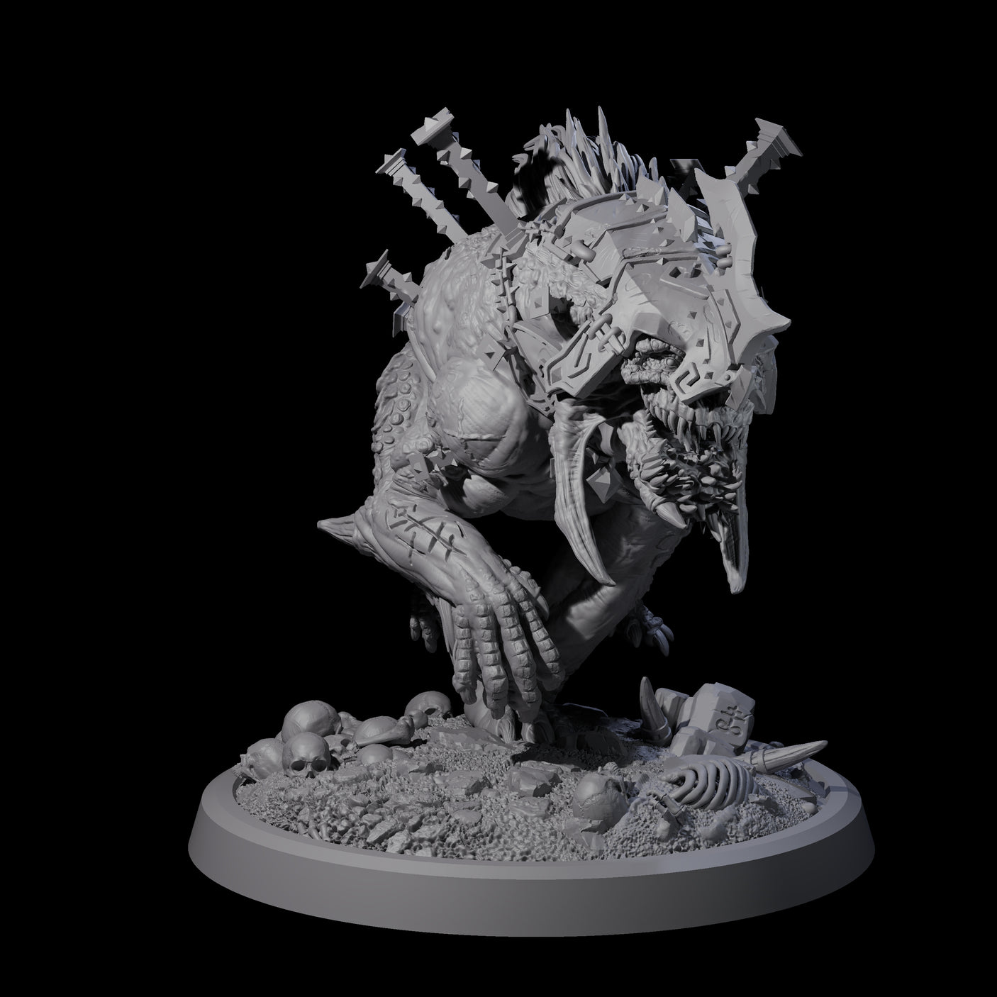 Spiked Bulette C Miniature for Dungeons and Dragons, Pathfinder or other TTRPGs