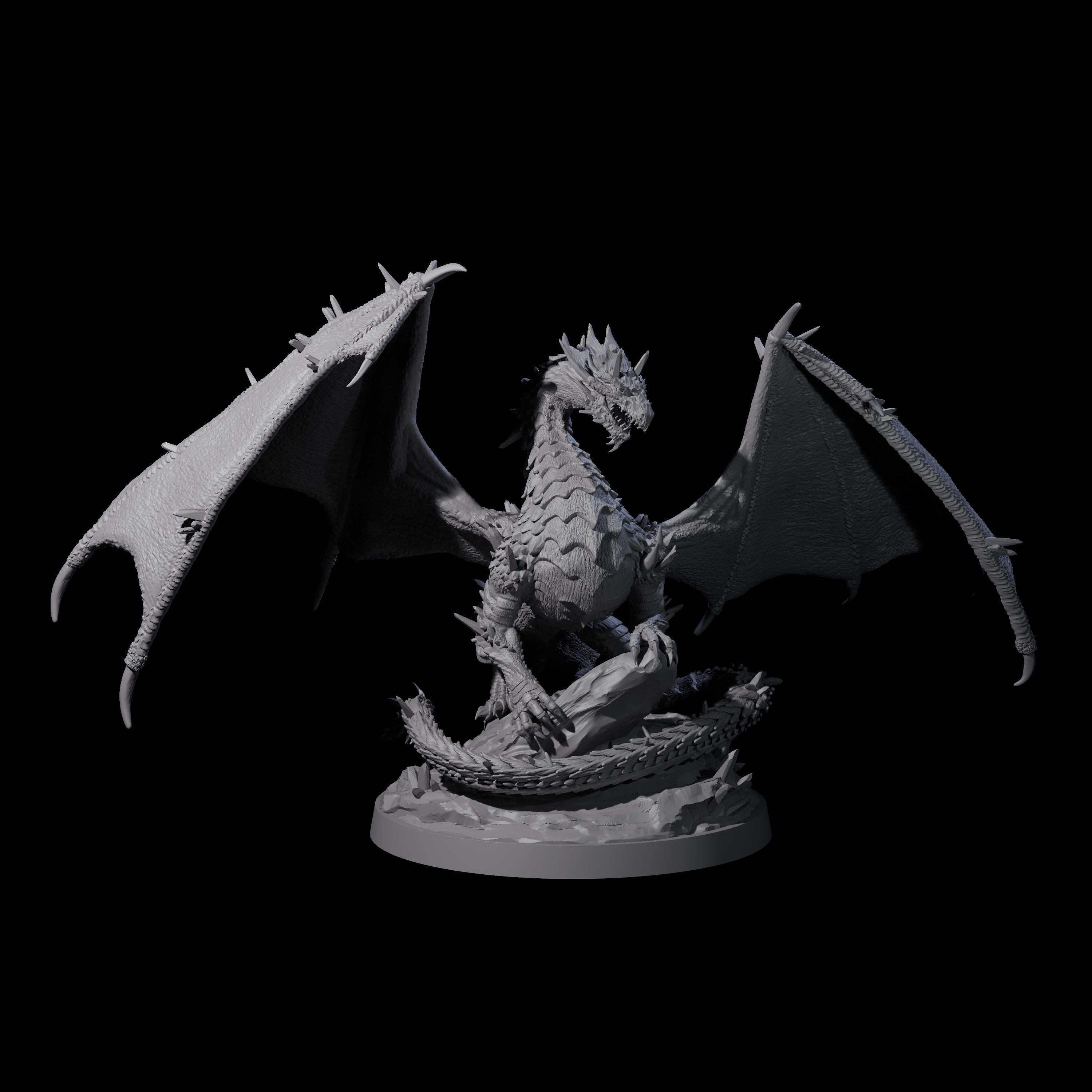 Spikey Crystal Dragon Miniature for Dungeons and Dragons, Pathfinder or other TTRPGs