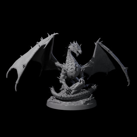 Spikey Crystal Dragon Miniature for Dungeons and Dragons, Pathfinder or other TTRPGs