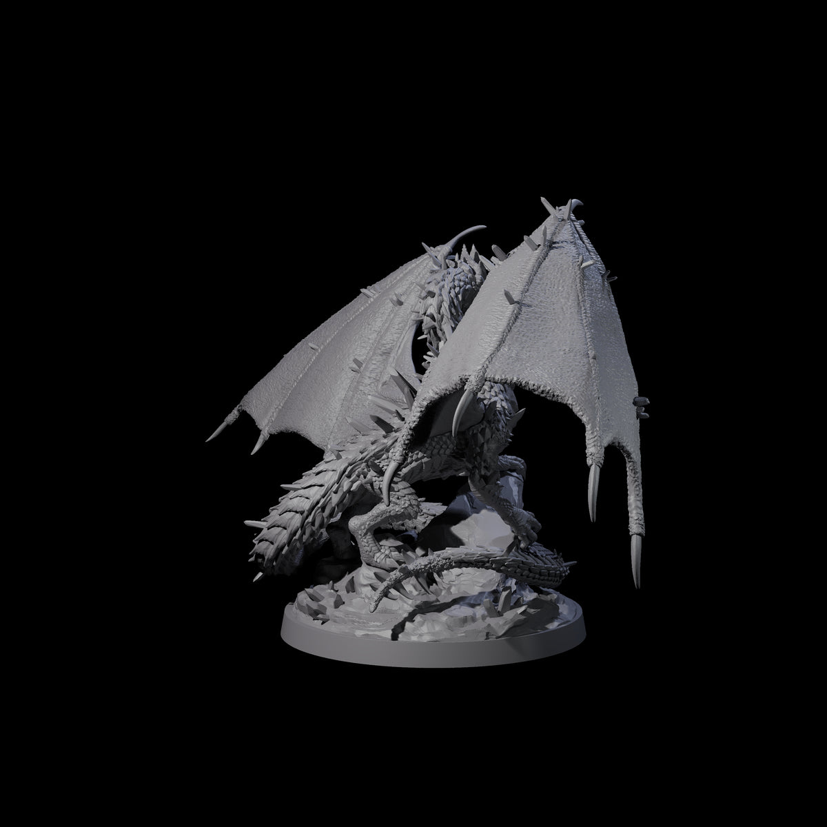 Spikey Crystal Dragon Miniature for Dungeons and Dragons, Pathfinder or other TTRPGs