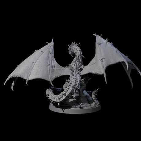 Spikey Crystal Dragon Miniature for Dungeons and Dragons, Pathfinder or other TTRPGs