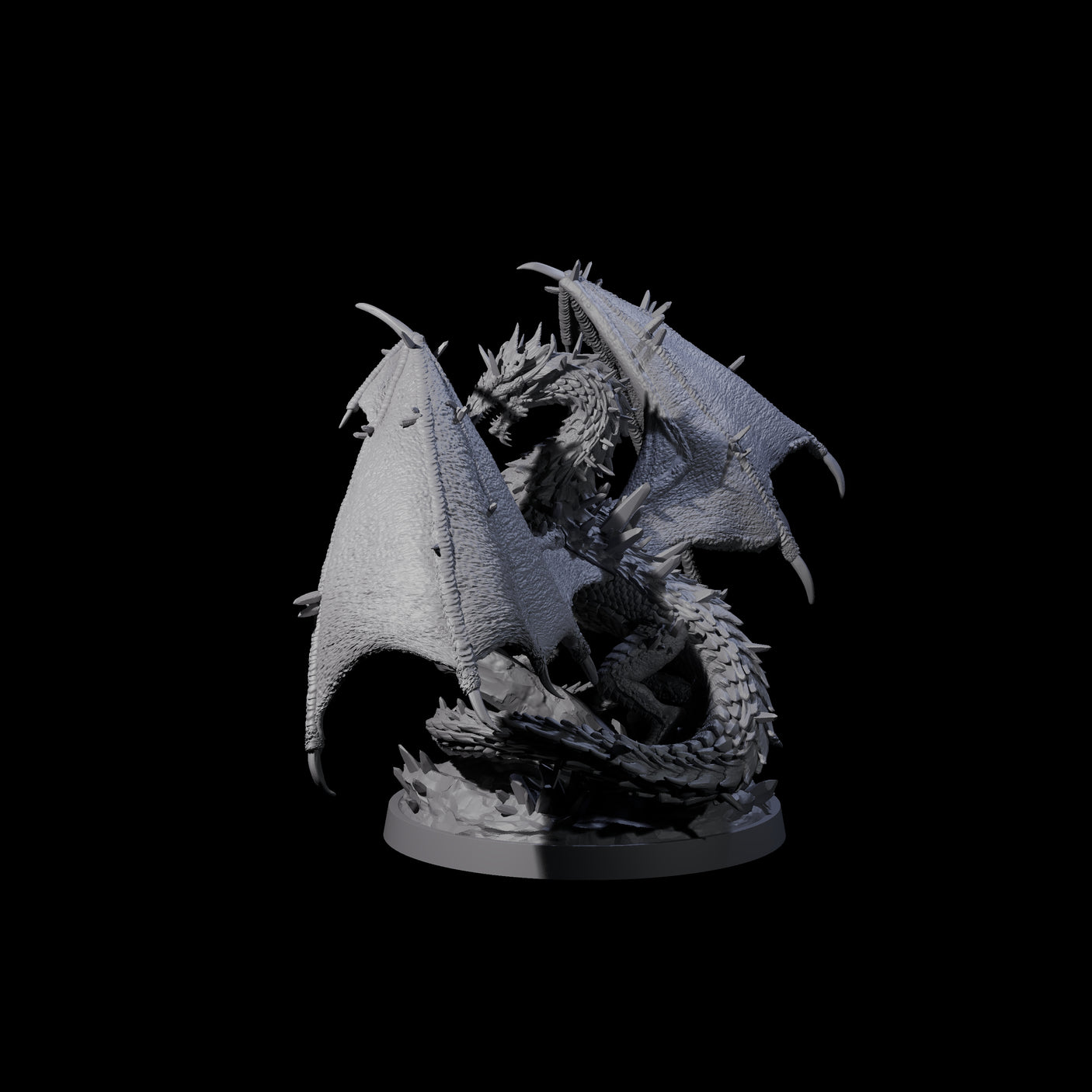 Spikey Crystal Dragon Miniature for Dungeons and Dragons, Pathfinder or other TTRPGs