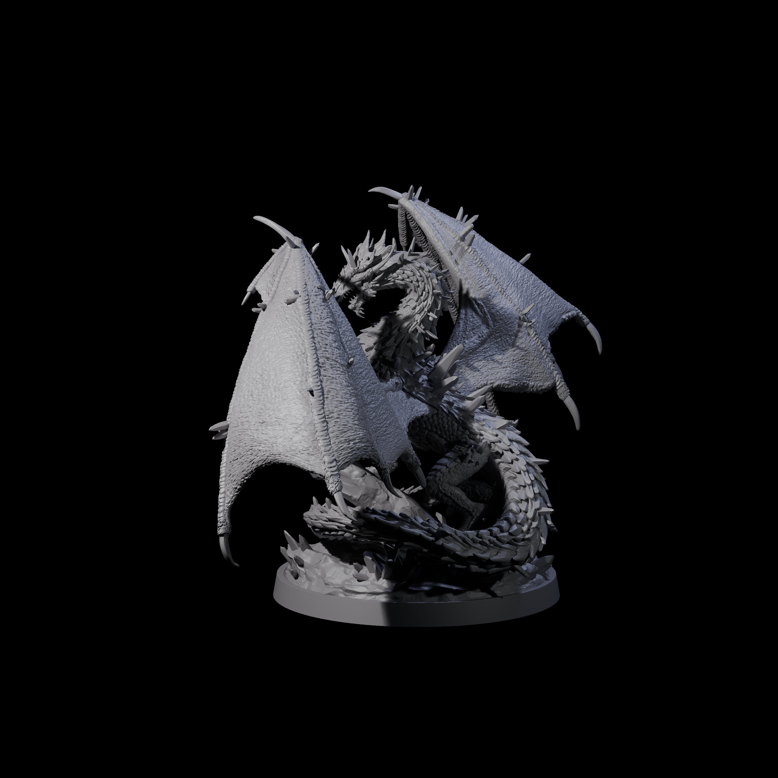 Spikey Crystal Dragon Miniature for Dungeons and Dragons, Pathfinder or other TTRPGs