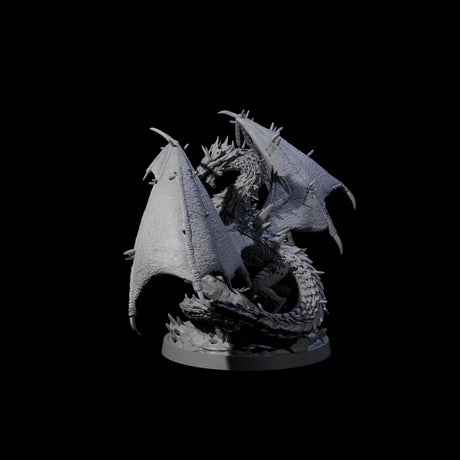 Spikey Crystal Dragon Miniature for Dungeons and Dragons, Pathfinder or other TTRPGs