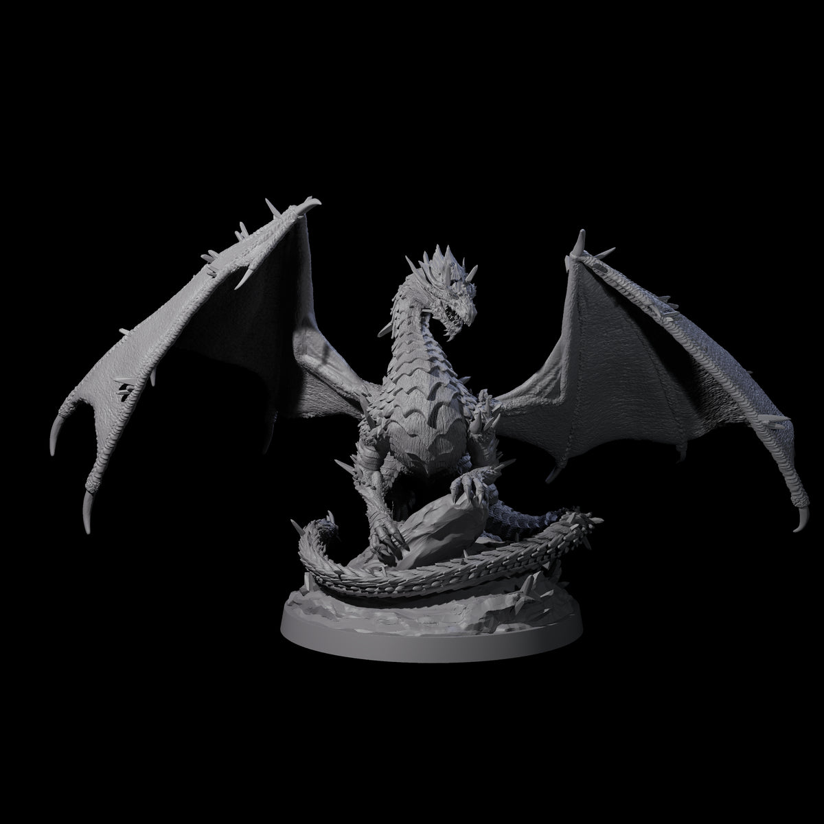 Spikey Crystal Dragon Miniature for Dungeons and Dragons, Pathfinder or other TTRPGs