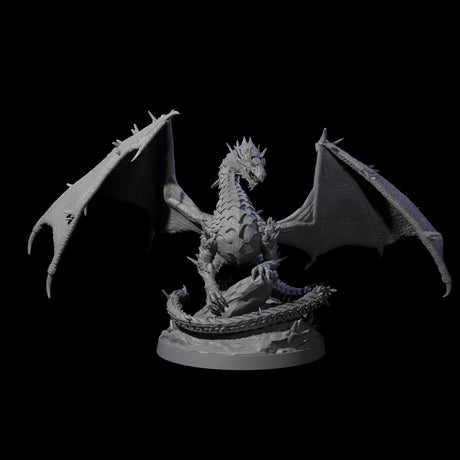 Spikey Crystal Dragon Miniature for Dungeons and Dragons, Pathfinder or other TTRPGs