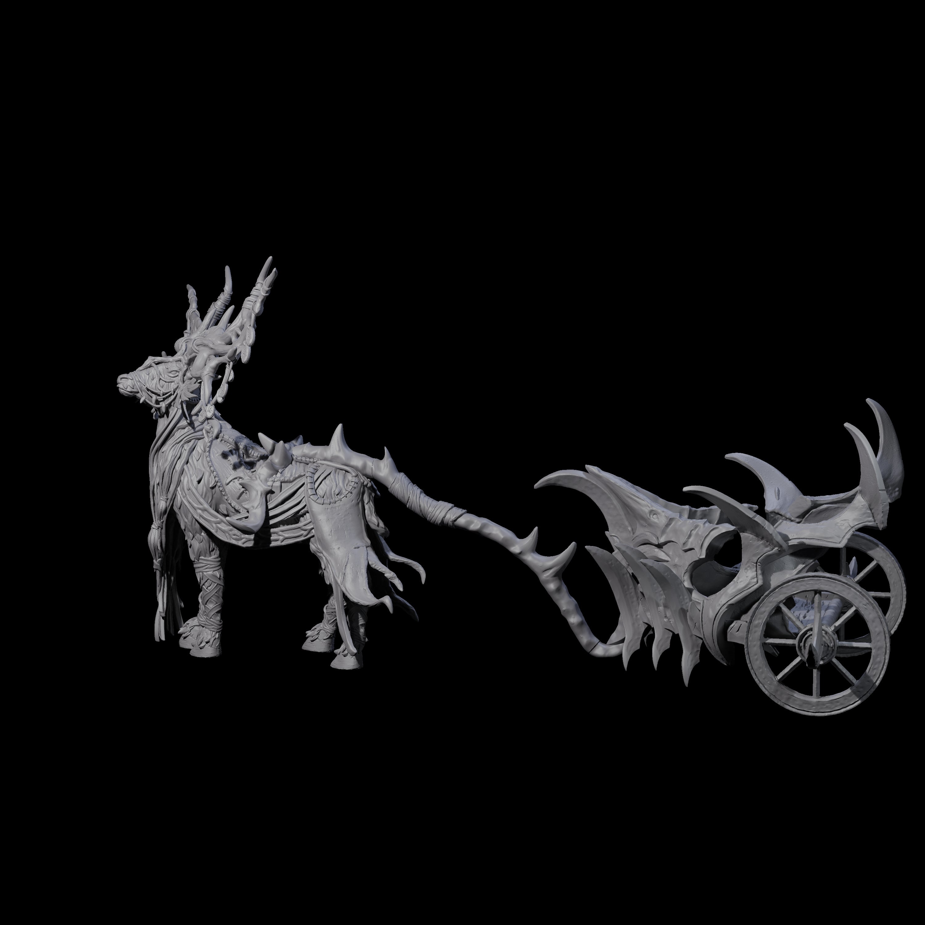 Spikey Dark Elf Chariot Miniature for Dungeons and Dragons, Pathfinder or other TTRPGs